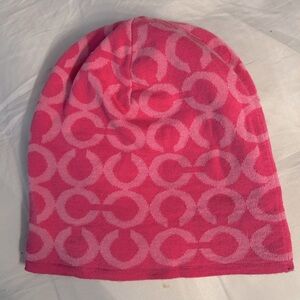 Hot pink coach winter hat